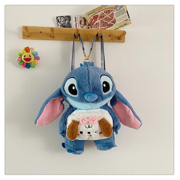 Плюшевый рюкзак-мультяшный персонаж Почакко (из Stitch) для девочек, с застежкой-молнией, для повседневных поездок