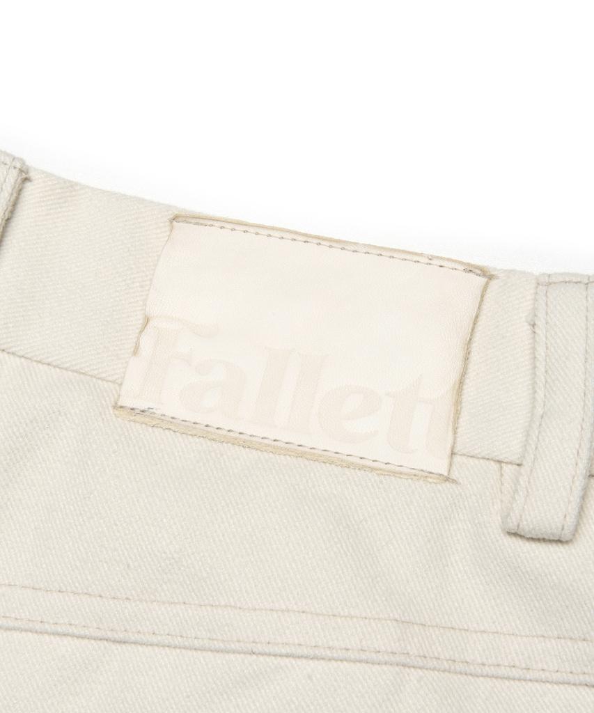 FALLETT Peach Cotton Curved Pants Ivory