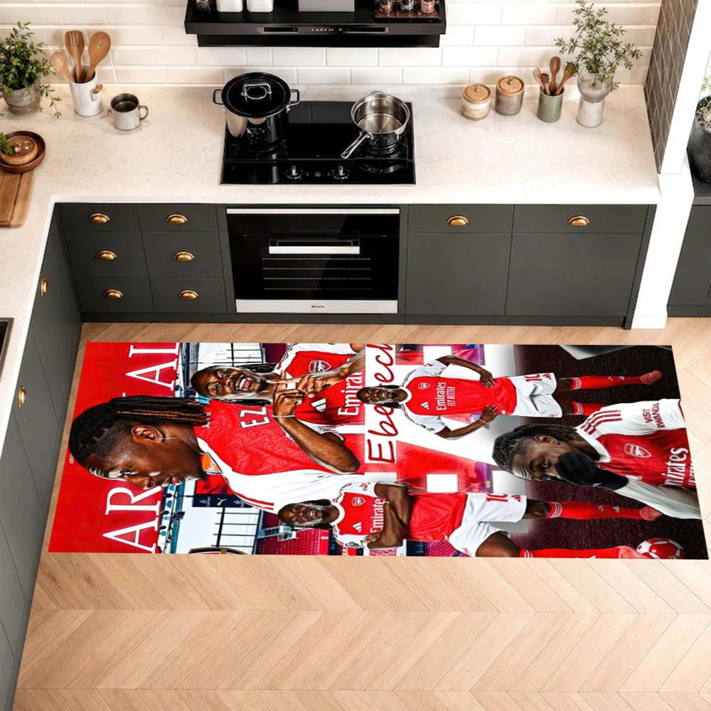 Arsenal Kitchen Floor Mat Long Strip Mat Antislip Machine Washable Suitable For Bathrooms Laundries Home Decoration Carpets