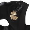 Fashion Metal Exaggerated Earrings Female Simple Ginkgo Leaf Earrings Cold Wind Street Shooting Earrings Personality Tide