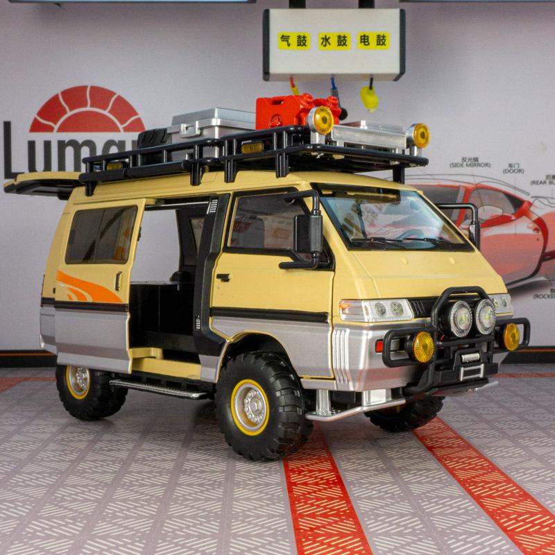 Моделирование Delica Outdoor Camping Van Alloy Model Car Decorations Акустооптические амортизирующие игрушки