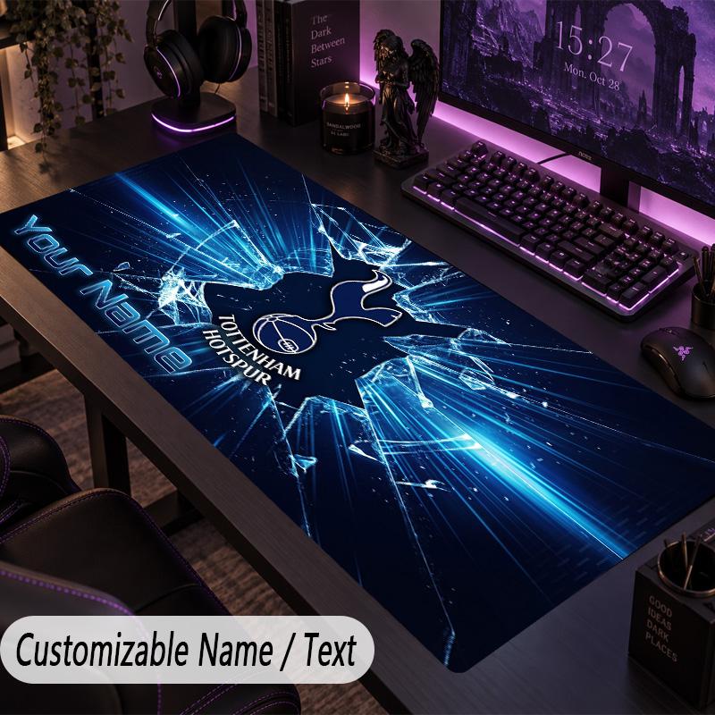 Large Mouse PadTottenham Hotspur FC Custom Name Text Personalized Desk Mat Non Slip Gaming Pad