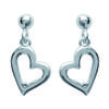[I8081] - Silver 'Love' Silver Earrings (rhodium-plated) - 15x8 Mm