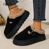 Fashion Autumn Winter Women Warm Snow Boots Short Plush Thick Bottom Shoes Women Footwear Slip-On Slippers Plus Size 36-44 Botas Mujer