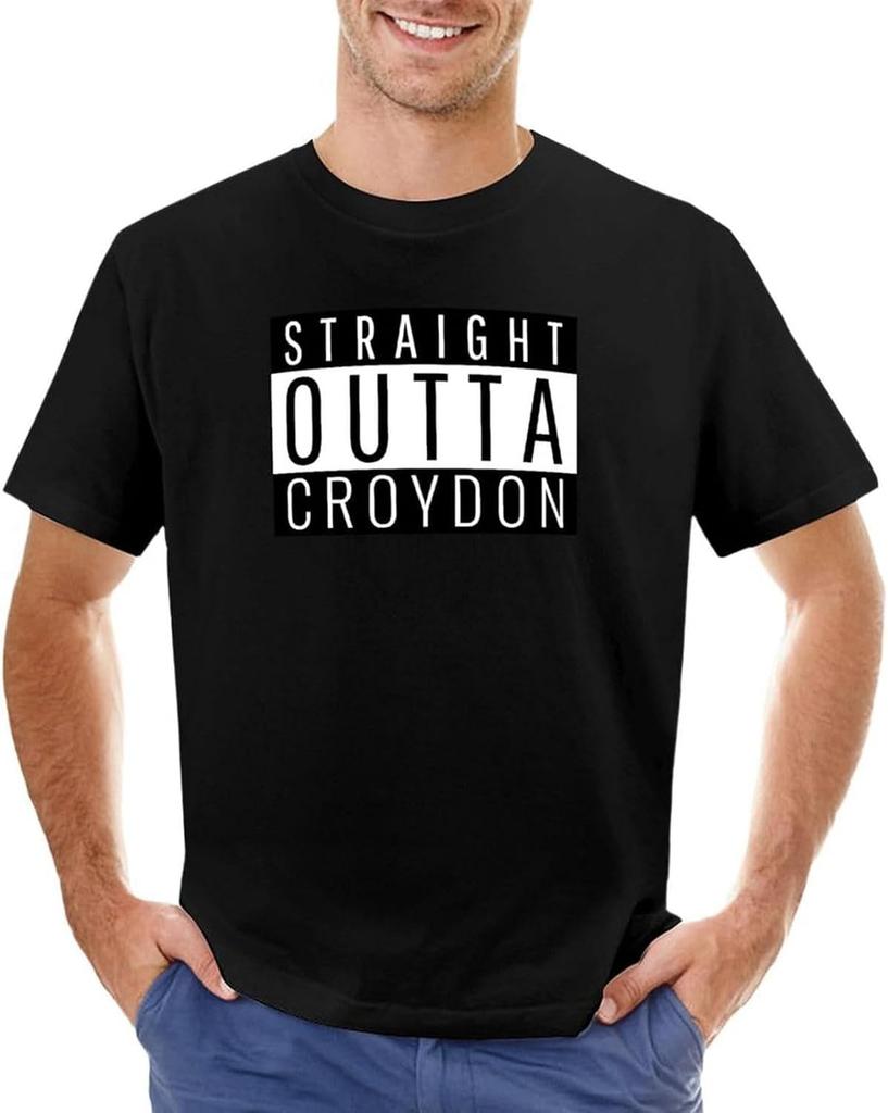 Straight Outta Croydon Greater London Men T Shirt t Shirt Man Kawaii Clothes Clothes for Men
