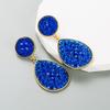 Geometric Water Frosted Earrings Inlaid Color Diamond Elegant Drop Long Earrings Women's