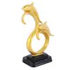 Dolphin Figurine Gold Color Elegant Simple Durable Resin Widely Used Dolphin Decor for Family