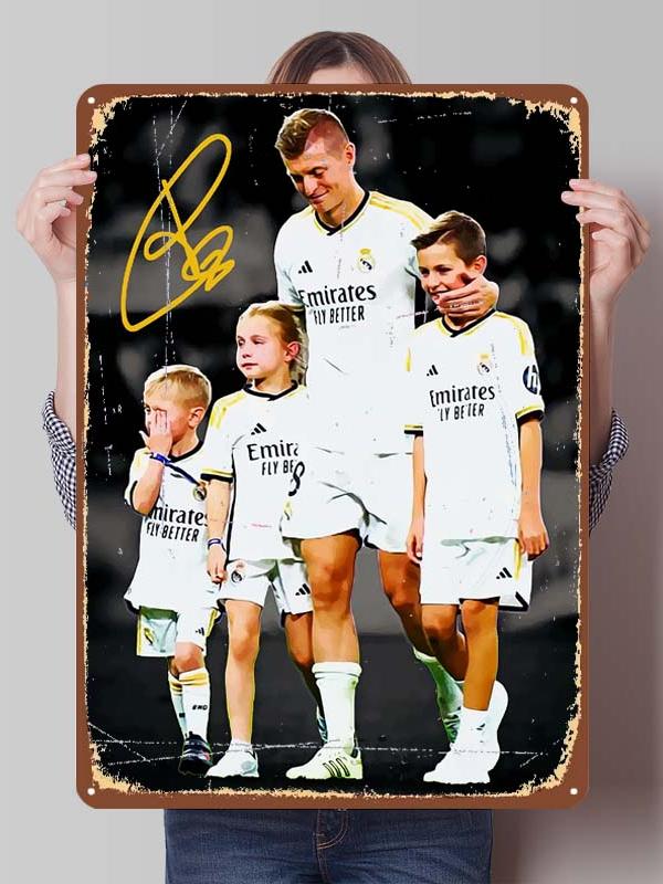 Плакаты Тони Крооса Футболист Знак Декор Игровой Комнаты На Заказ Металлические Жестяные Таблички для Украшения Стен Комнаты Декор Ванной Комнаты