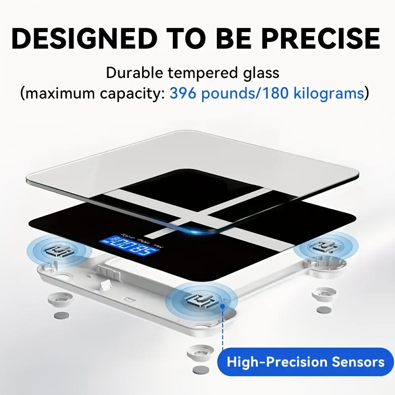 high quality1pc Black Smart Scale, Fashionable Body Weight Scale with Digital Display, LCD Screen, High Precision, Modern Design Suitable for Home,