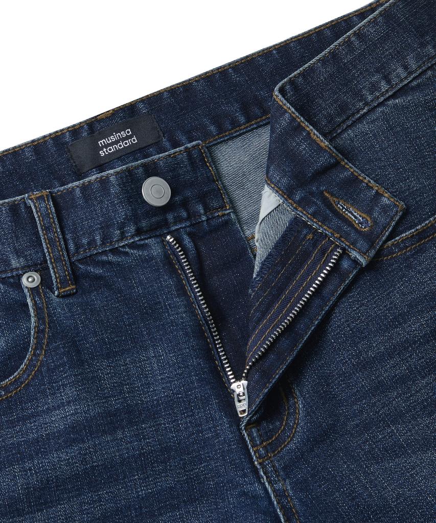 MUSINSA STANDARD [Cooltandard] Slim Crop Denim Pants [Medium Indigo]