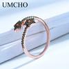 Umcho Кольца на палец из стерлингового серебра 925 пробы с нано-драгоценным камнем, регулируемые кольца для женщин, подарок на годовщину, ювелирные украшения
