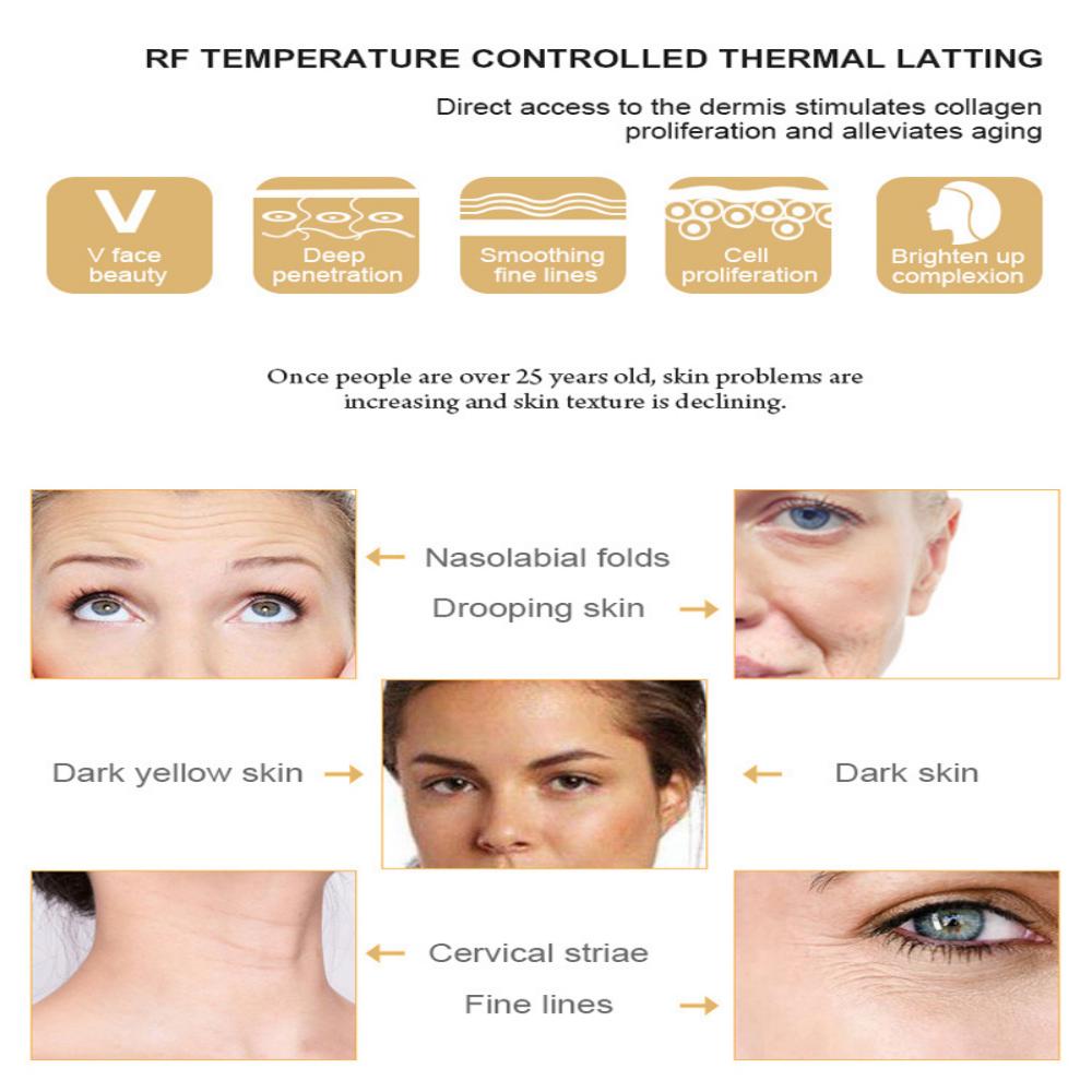 RF Радиочастотный лифтинг-машина для лица, подтяжка кожи, омоложение, удаление морщин, точечный матричный радиочастотный массажер для лица