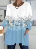 Осень-Зима 2025 Новые Женские Топы Большого Размера, Модные Футболки с 3D-принтом цветов, с Круглым Вырезом и Длинным Рукавом