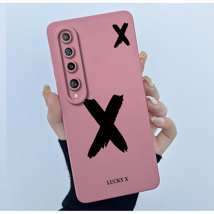 Lucky Initial Letter Case For Xiaomi Mi 10 / Mi 10 Pro 5G Phone Case Full Protect Camera Lens Shockproof TPU Soft Cover Bumper