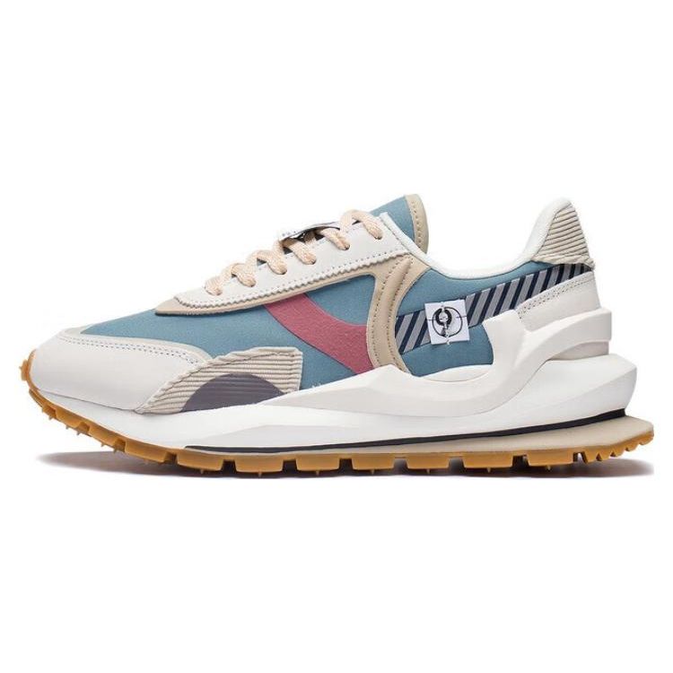 Li Ning Fang Yuan вечные прочные дышащие повседневные туфли с низким верхом, мужские повседневные туфли зеленого и белого цвета AZGS079-3