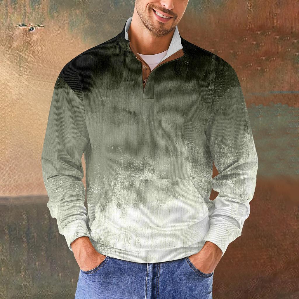 Мужская повседневная толстовка в стиле ретро с градиентным принтом