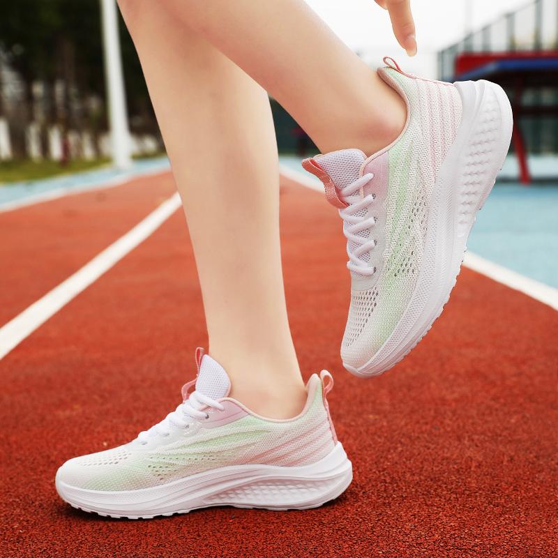 Fashion Women's Platform Training Lightweight Jogging Anti Slip Thick Sole Sports Wear-resistant Men's Casual Tennis Shoes Large Size