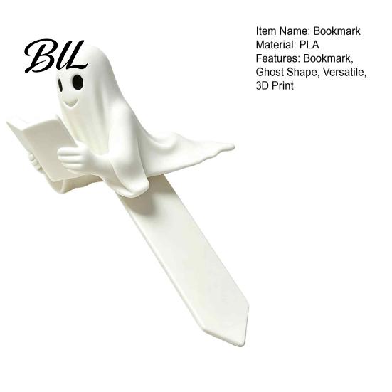 Ghost Theme Reading Tools Book Bookmark, 3D Printed Halloween Page Marker, Marker Lightweight PLA Clip for Students And Office Supplies Creative