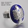 The Vampire Diaries Rings Real 925 Sterling Silver Rings for Men with Lapis Lazuli Natural Stone Jewelry