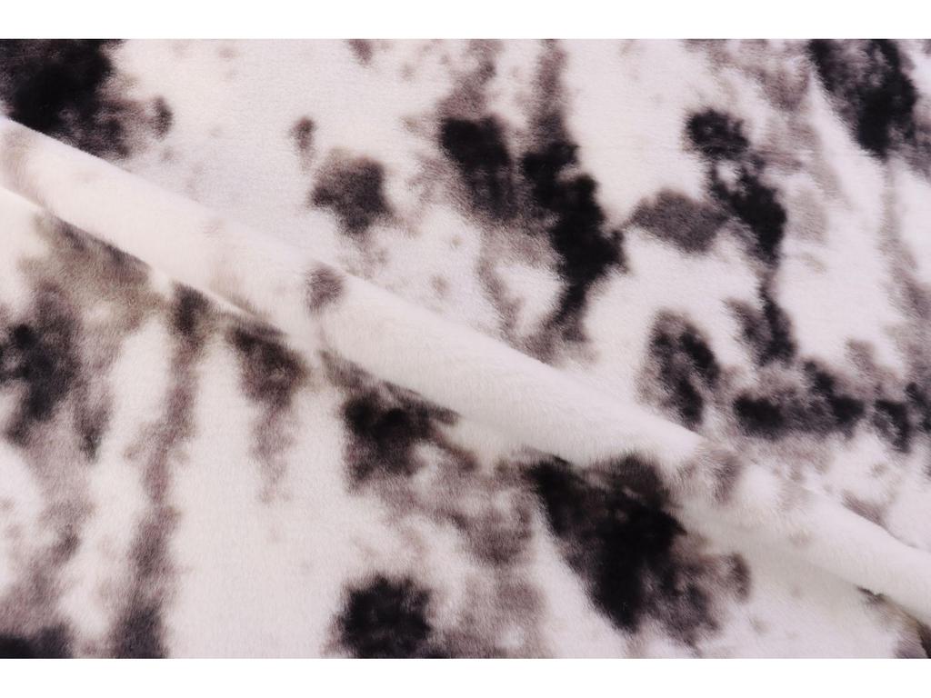 Ткань из бархата с радужным градиентом и имитацией кроличьей шерсти с фантазийными цветами