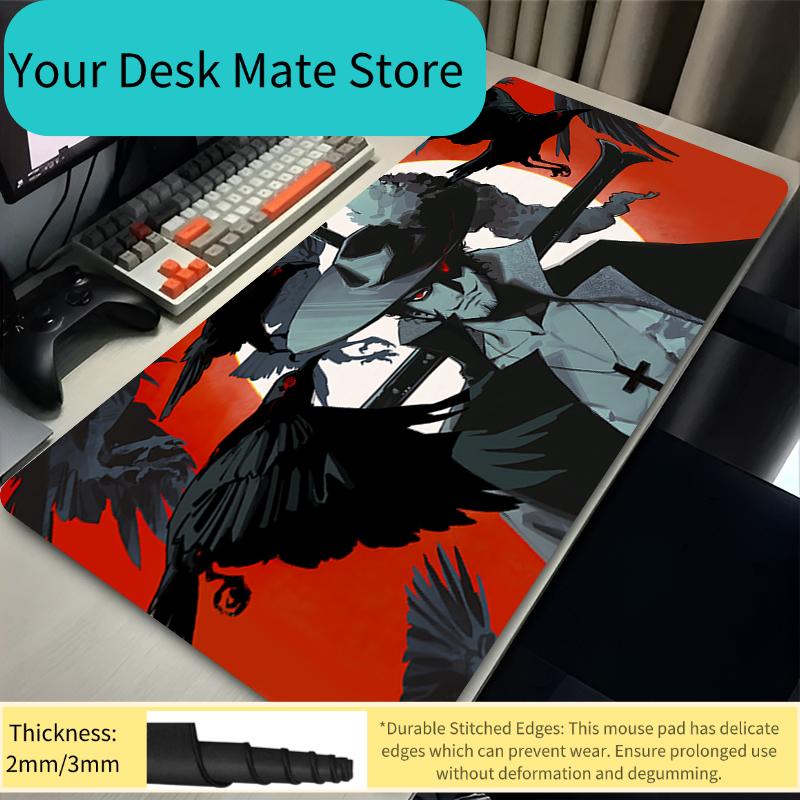Large Mouse Pad Office Computer One Piece Dracule Mihawk Desk Mat Black Table Keyboard Laptop Carpet Accessories Gaming Mousepad