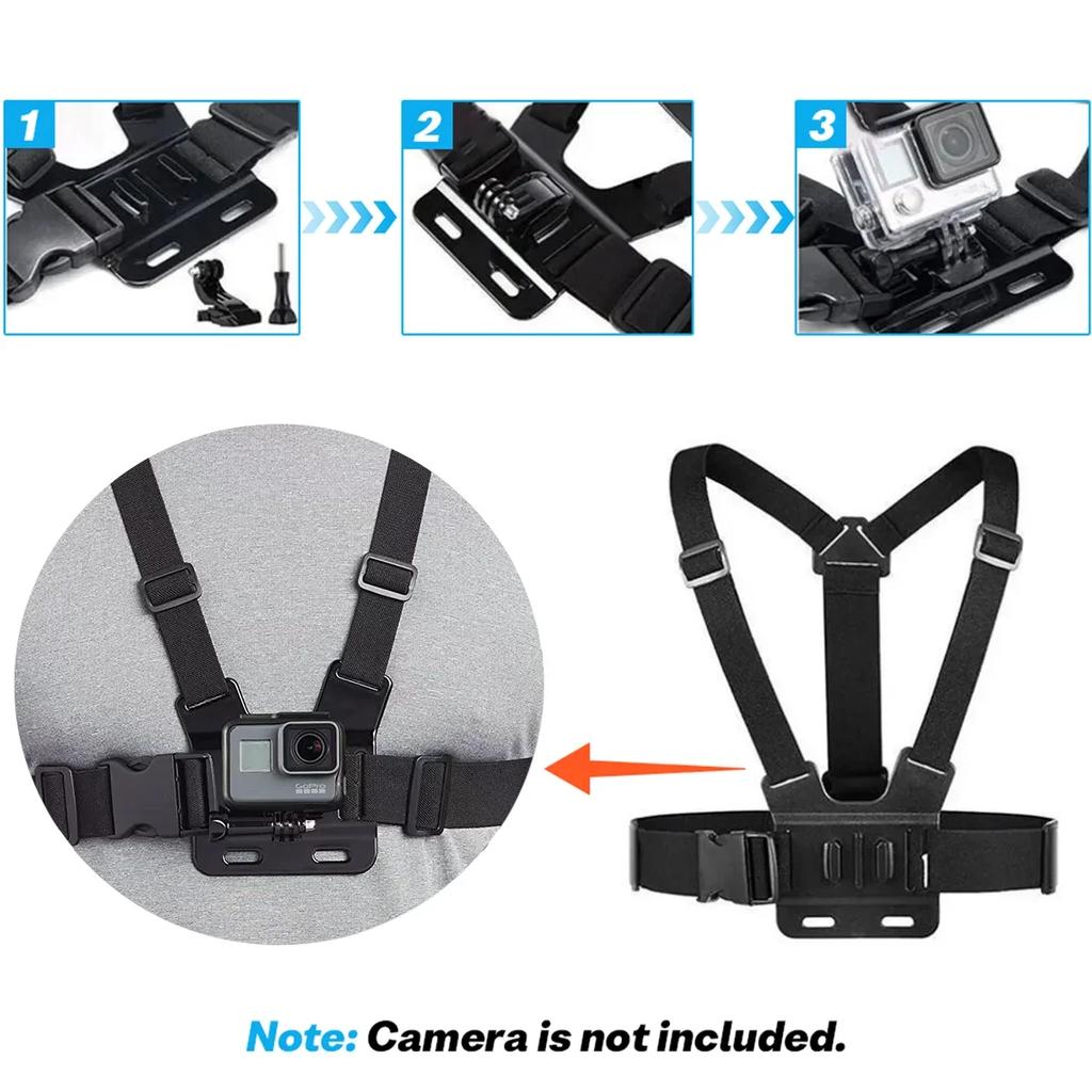 Комплект аксессуаров для камеры Gopro Hero 12 11 10 9 8 7 6 5 4 Yi 4K SJ4000 EKEN H9 AKASO DBPOWER Крепление на ремешок Повязки Плавающий брус