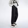 Gray Sweatpants Women's Spring and Autumn Loose Tied Feet New Sweatpants High Waist Straight Lantern Casual Pants