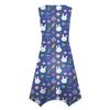 Women's Casual Fashion Round Neck Sleeveless Print Irregular Hem Midi Dress