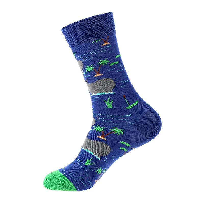 Сотни модных забавных хлопковых унисекс-мужских счастливых носков для улицы, скейтборда, фруктов, еды, панды, тигра, Harajuku, подарков для мальчиков, мужских носков, летних