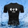 Mens Compression Printed Shirt Sports Fitness Short Sleeve Comfortable Breathable Casual Summer