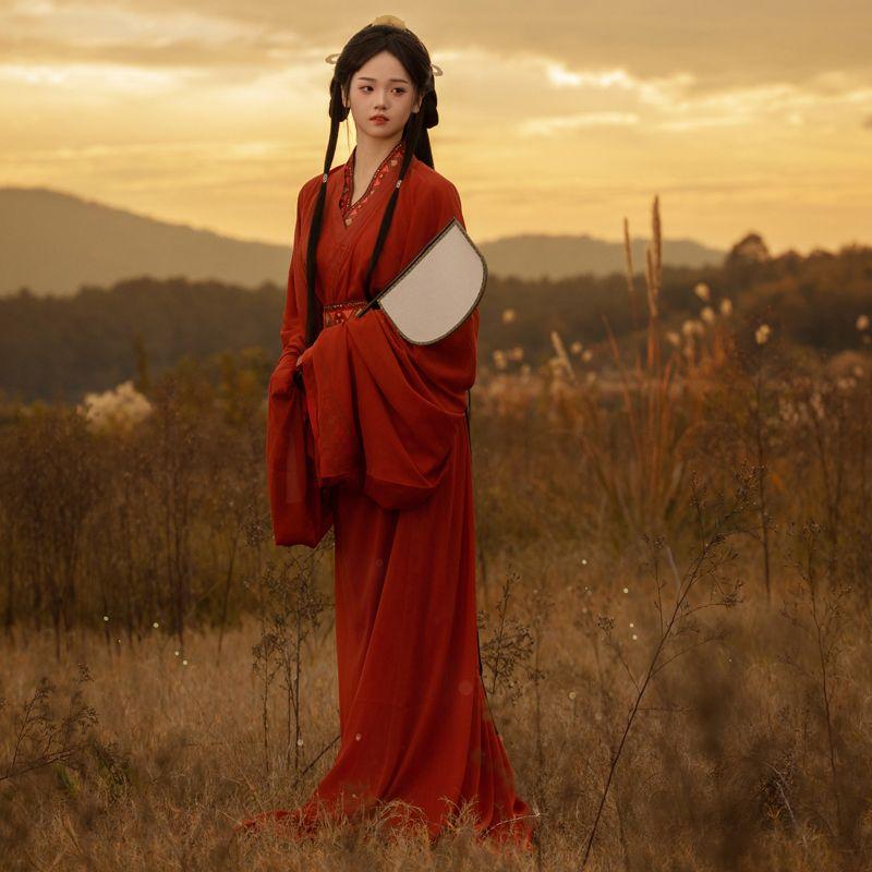 Китайский стиль династии Цинь и Хань, гробница Машань Чу, Чжан го, халат, большой объем, хвостовой костюм