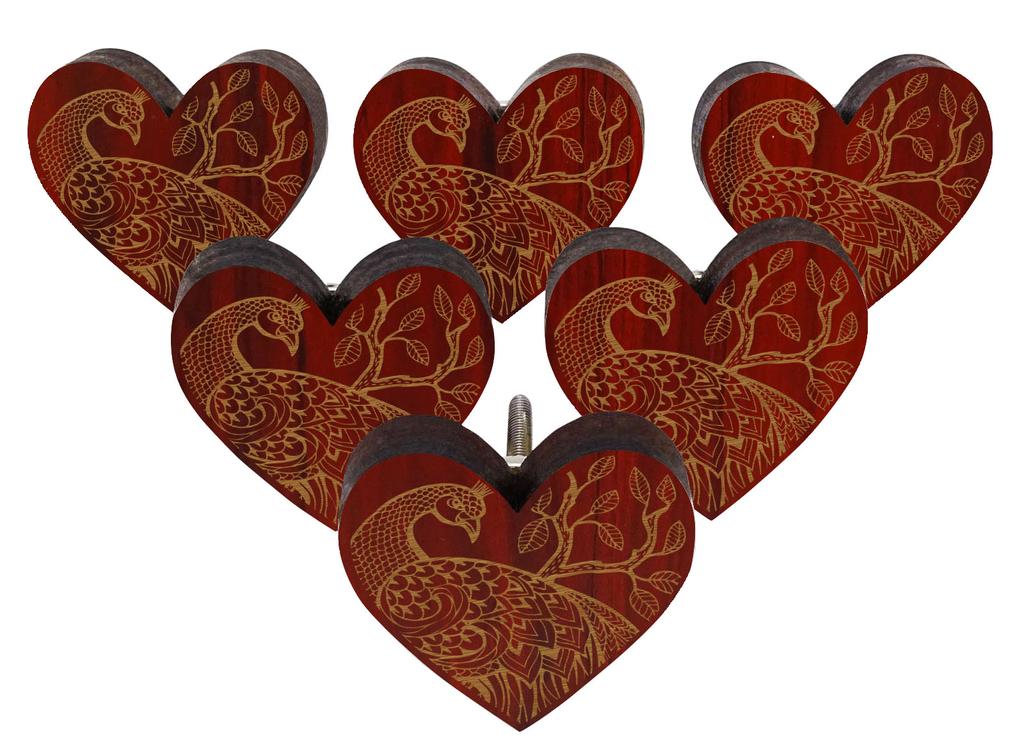 IBA Indianbeautifulart Brown Engraved Knobs 10 Pc Furniture Wooden Scallop Knobs Rustic Drawer