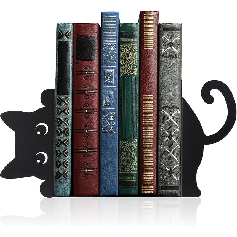 Милый книжный упор в форме кошки, Настольная книжная полка, Зажим для книг, Книжная подставка для хранения канцелярских принадлежностей, Домашнее настольное украшение.