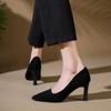 Fashion Autumn Suede Women's High Heels Soft Soled Anti Slip Work Footwear Sexy Black Fashion Pumps Casual Comfort Women's Shoes Mujer