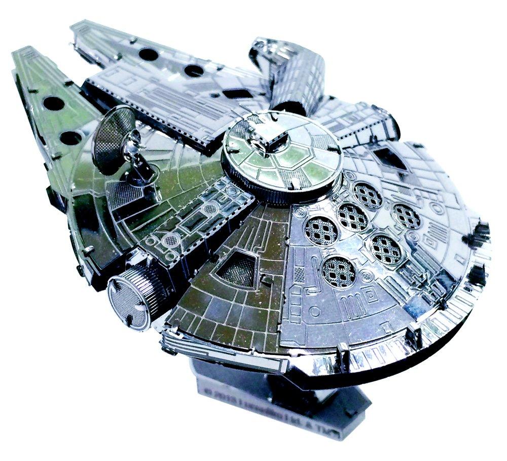 Tenyo Metallic Nano Puzzle Star Wars Millennium Falcon W-MN-008, Stainless Steel, No Glue Required, 0.2m Thickness, Ultra-Precision Laser Cutting,