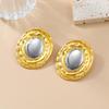Summer Alloy Round Earrings - European & American Style, Gold & Silver Color, Exaggerated Design for Women