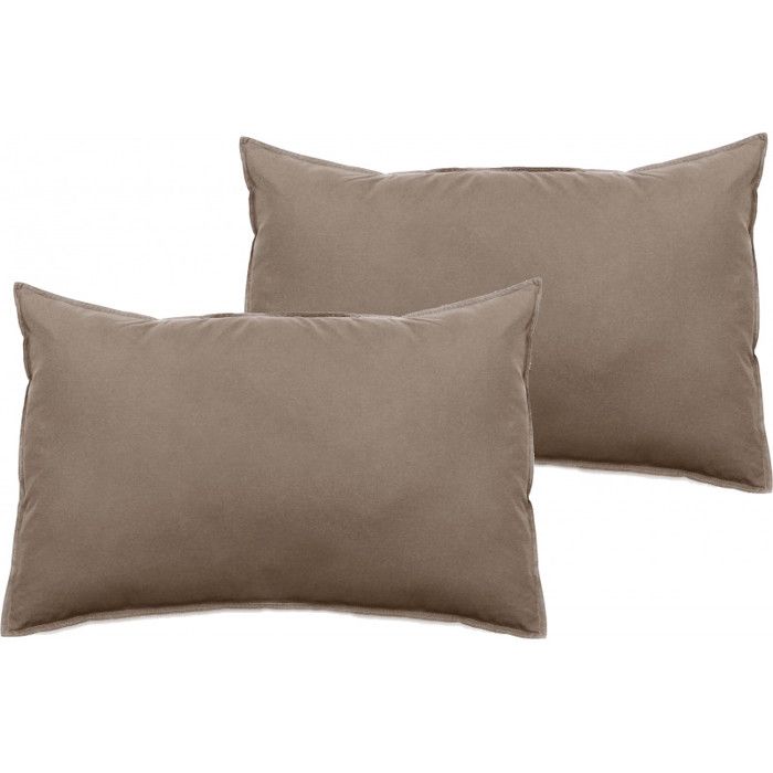 Set of 2 Palace Pure Cotton Dyed Washed Pillowcases 63 Threads/cm² South Wind - Palace Tobacco - Set of 2 Pillowcases 50 X 70 Cm