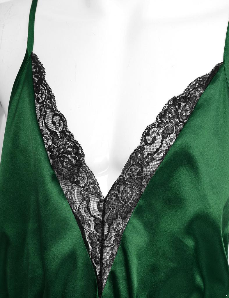 Мужское сексуальное женское белье на тонких бретельках с кружевной отделкой из атласной пижамы Комбинезон Ночное белье