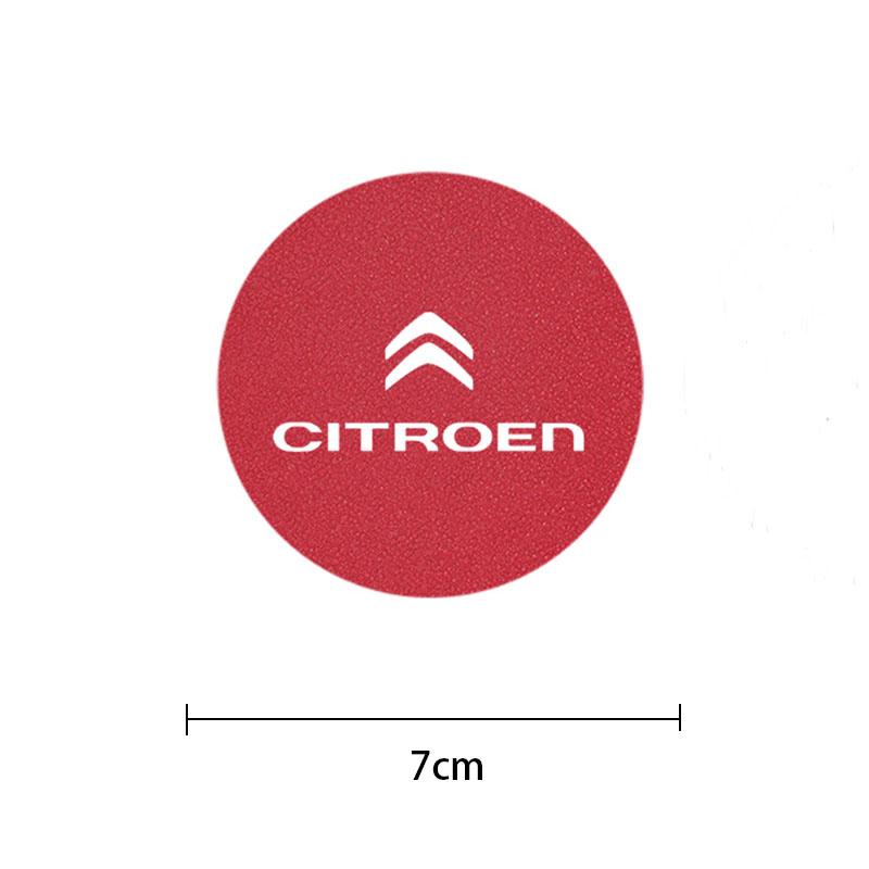 TXBB4 2PCS Citroen Emblem Badge Car Anti Slip Mat Coaster Water Cup Slot For Citroen C8 DS3 C6 C3 Vts C4 Saxo C4L C5 C2 C1 Xsara C3-XR