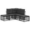 Outdoor Sectional Sofa Set Black Polyester