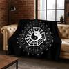 Nature Balance Yin Yang Tai Chi Black White Energy Flannel Blanket,Cozy Soft Throw Blanket for Home Bedroom Bed Sofa Cover Gift