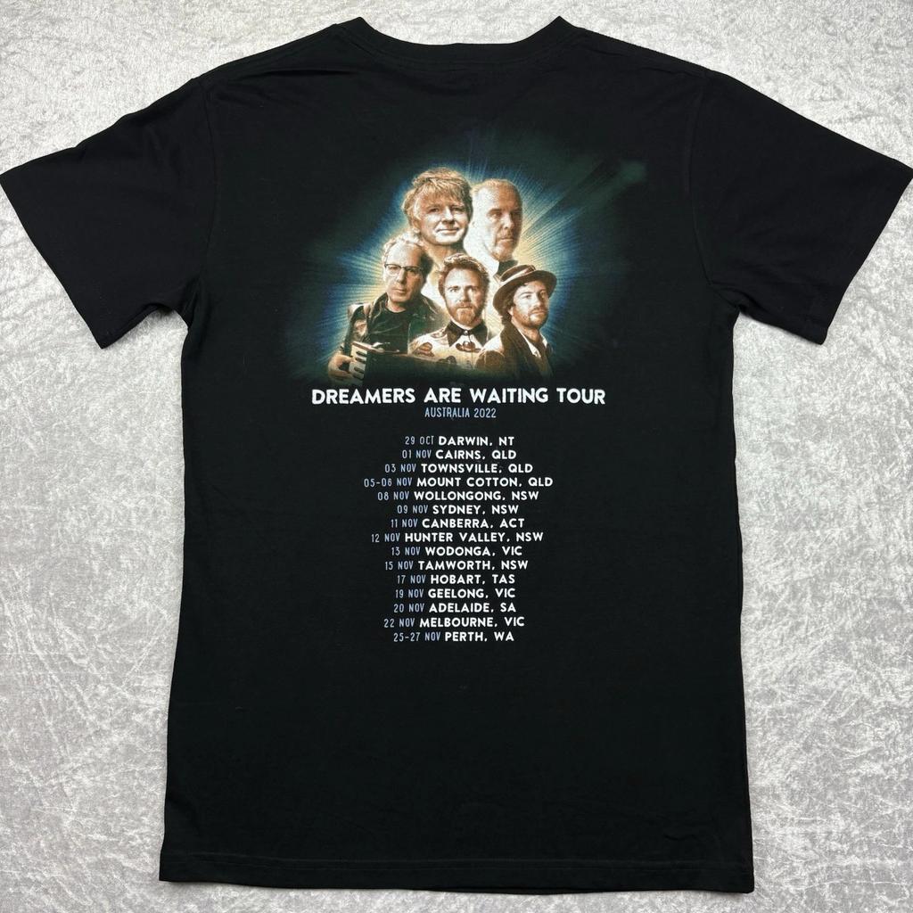 Crowded House Dreams Are Waiting Tour Хлопковая футболка 100% Мужские футболки Топ Унисекс Размер S Маленький 2022 Австралия