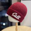 New Embroidered Letter Knitted Hat for Women Autumn and Winter Street Warm Woolen Hat for Students Thickened Ear Protection Hood Cold Hat