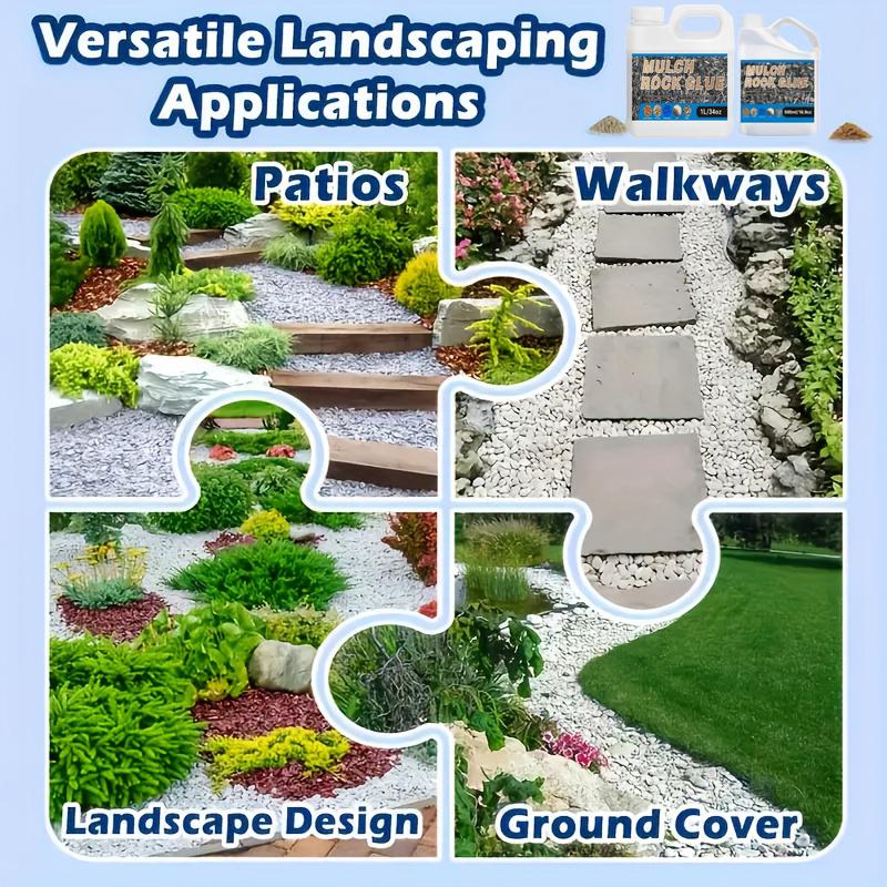 16.9/34 унции Быстросохнущий клей-фиксатор для мульчи Удерживает мульчу на месте Долговечный садовый клей для бетона, гальки, сосновой хвои