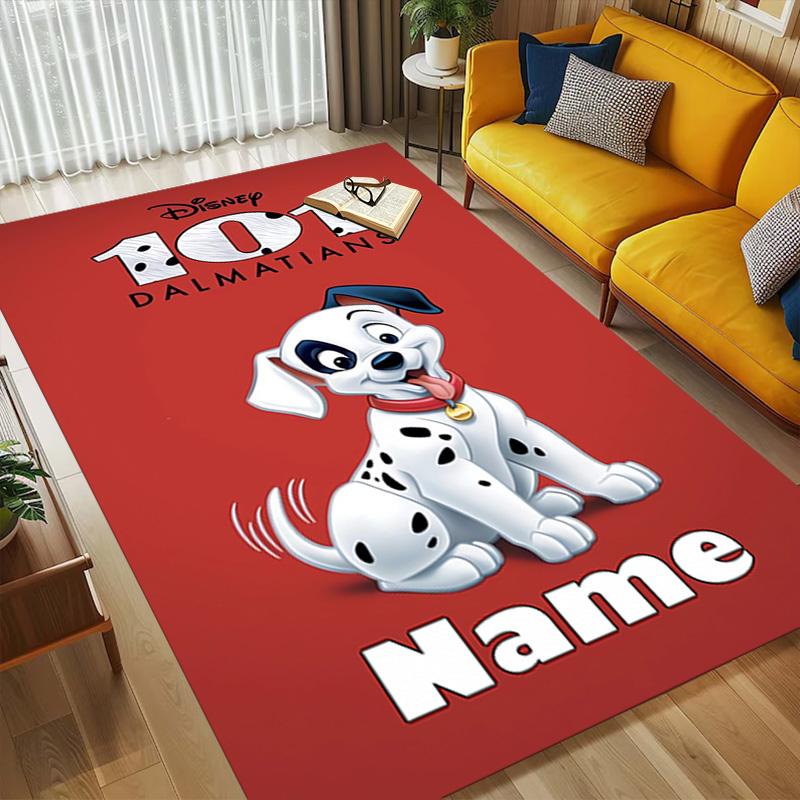 Personalized Name Dalmatian Pile Living Room Non-Slip Area Rug Soft Carpet for Bedroom Kids Playroom Sofa Office Home Decor Doormat