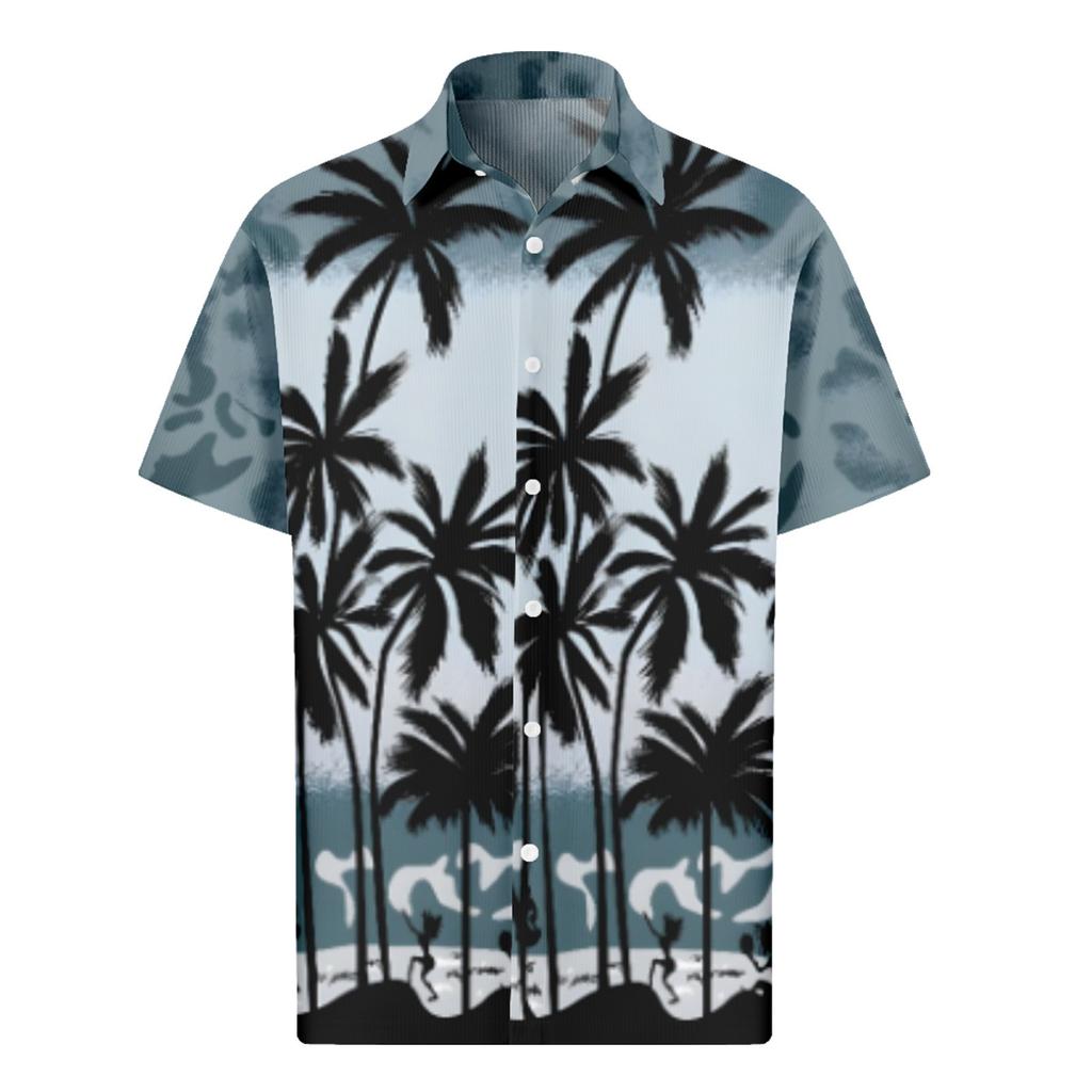 Men's Hawaiian Printed Button Short Sleeve Shirts Men's Casual Fashion Short Sleeve Shirts