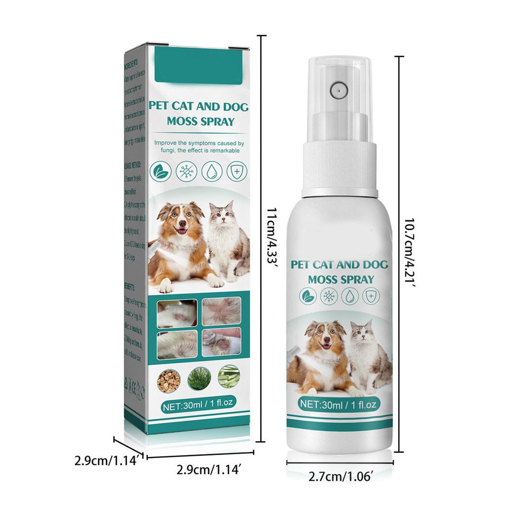 Спрей от мха для домашних кошек и собак 30 мл для облегчения зуда и успокоения кожи