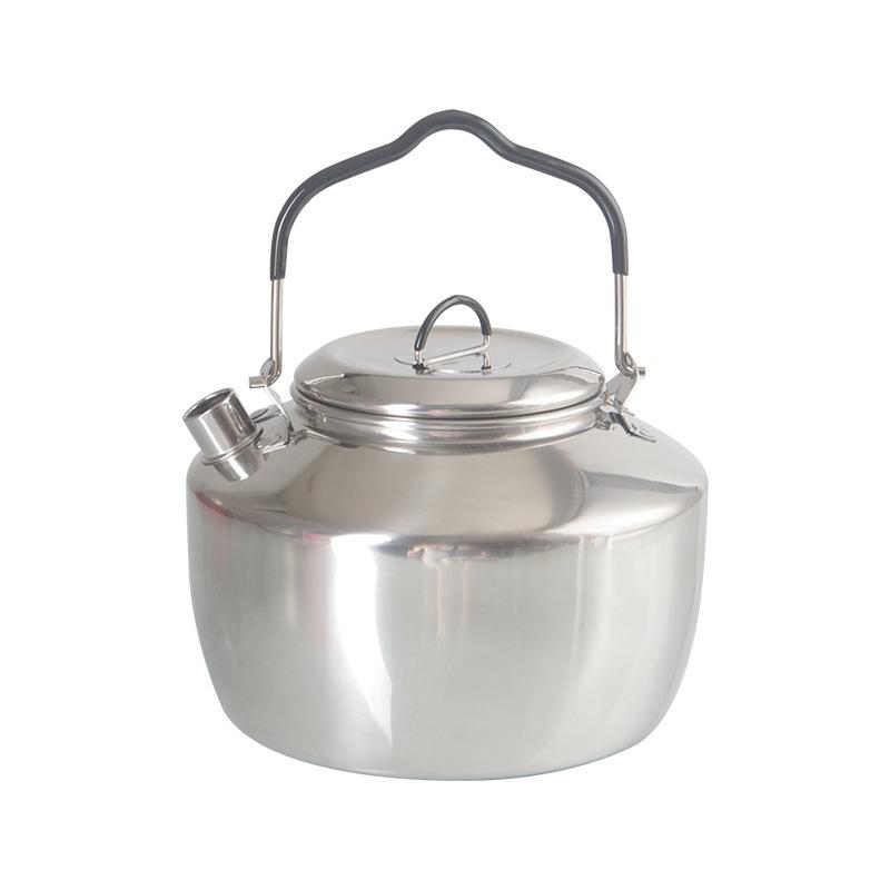 Oem Outdoor Camping Stainless Steel Kettle Handle Camping Hung Pot Portable Coffee Pot Picnic Cooker 1l Teapot Cooking Accessory