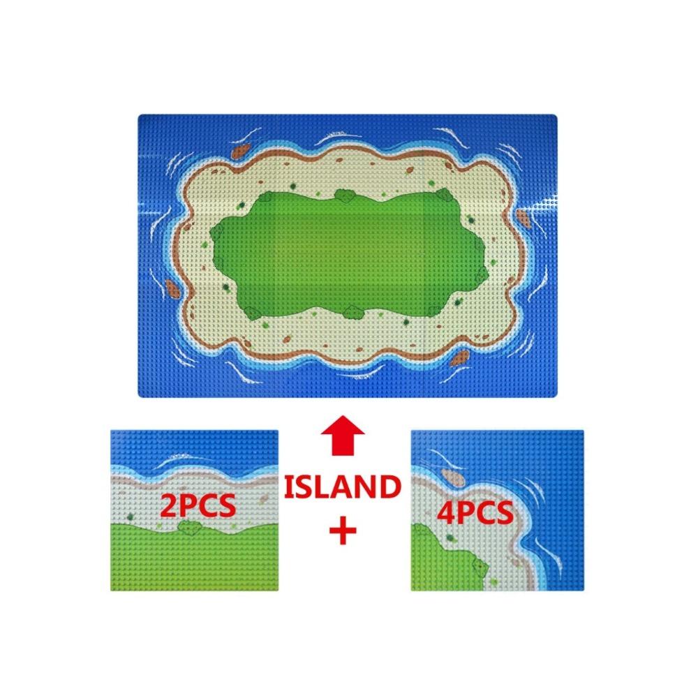 32x32 точки Островной стиль пастбища Базовая пластина Детали для городских военных фигурок солдат Moc Строительные блоки Кирпичи Сцена Детские игрушки