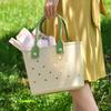 Portable Picnic Basket - Cream-colored Outdoor Soft Material - Bottom for Draining Water - Washroom and Bathing Area Storage Basket